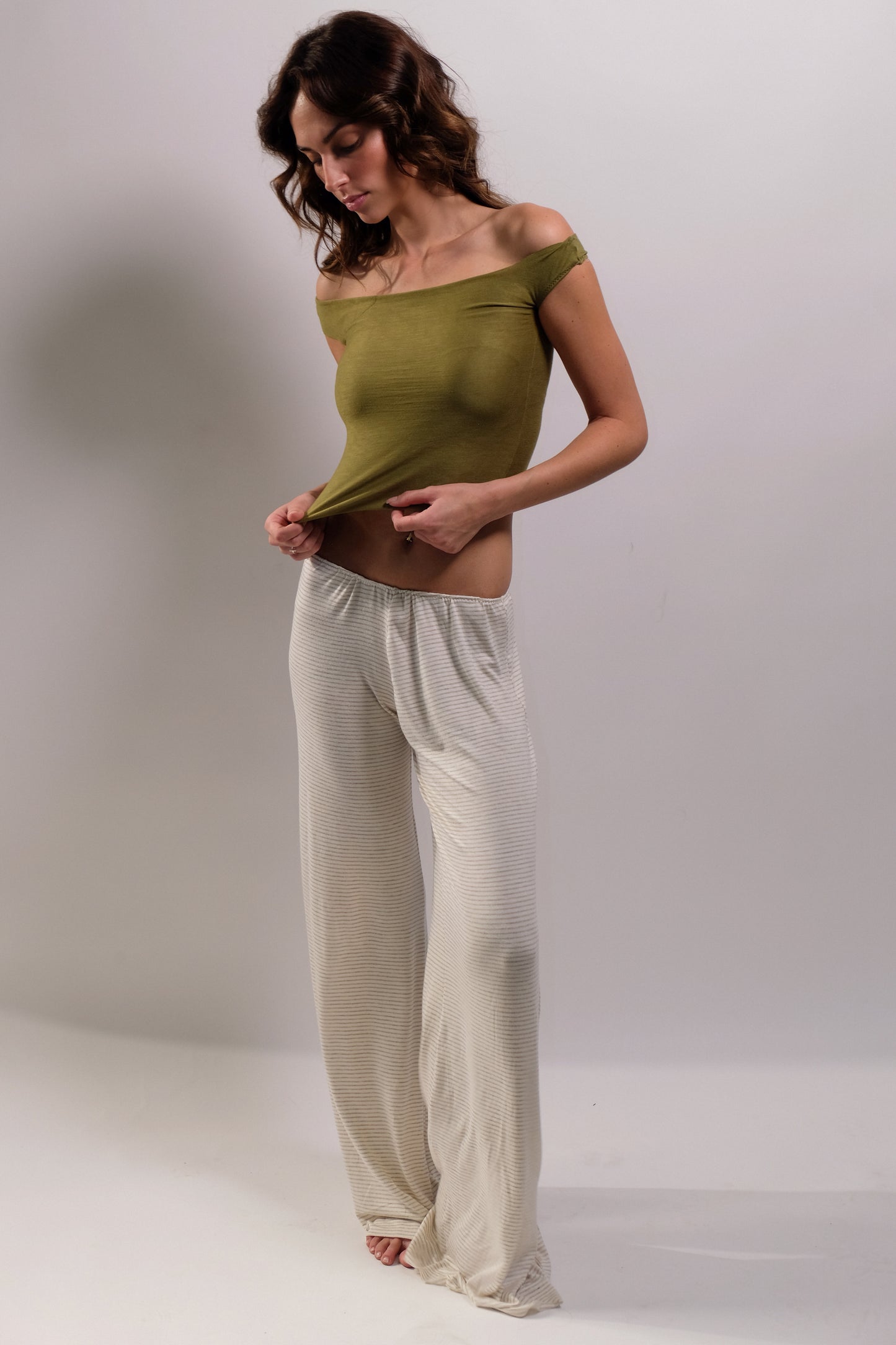 Striped Oatmeal Pajama Set