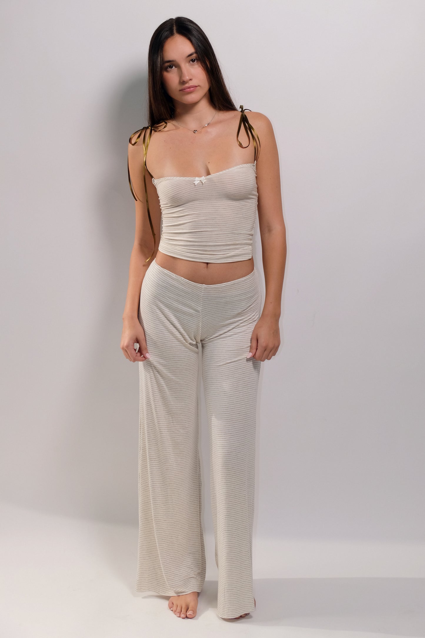 Striped Oatmeal Pajama Set