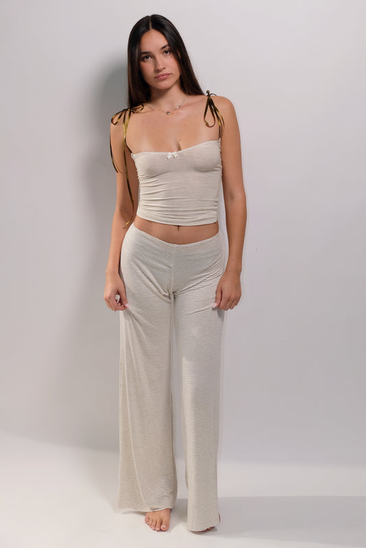 Striped Oatmeal Pajama Set